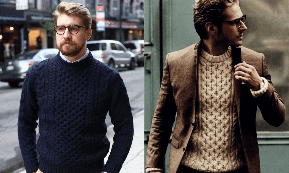 cable knit jumpers for men