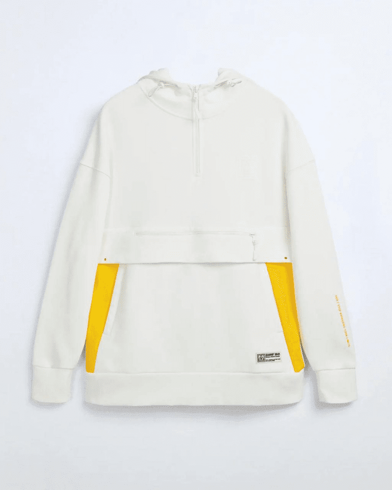 zara white and yellow hoodie