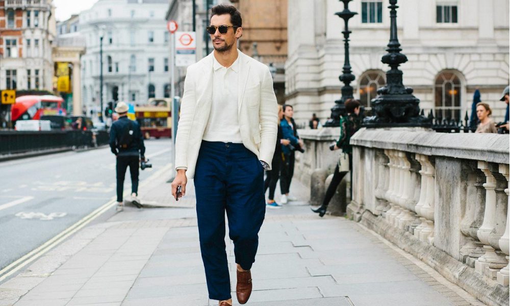 david gandy wearing linen looking smart