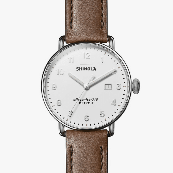 shinola canfield brown leather strap