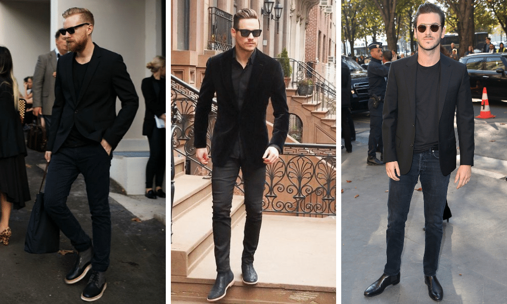 How to Wear a Black Blazer (Men's Style Guide)  Black blazer men, Black  jeans men, Black blazer outfit