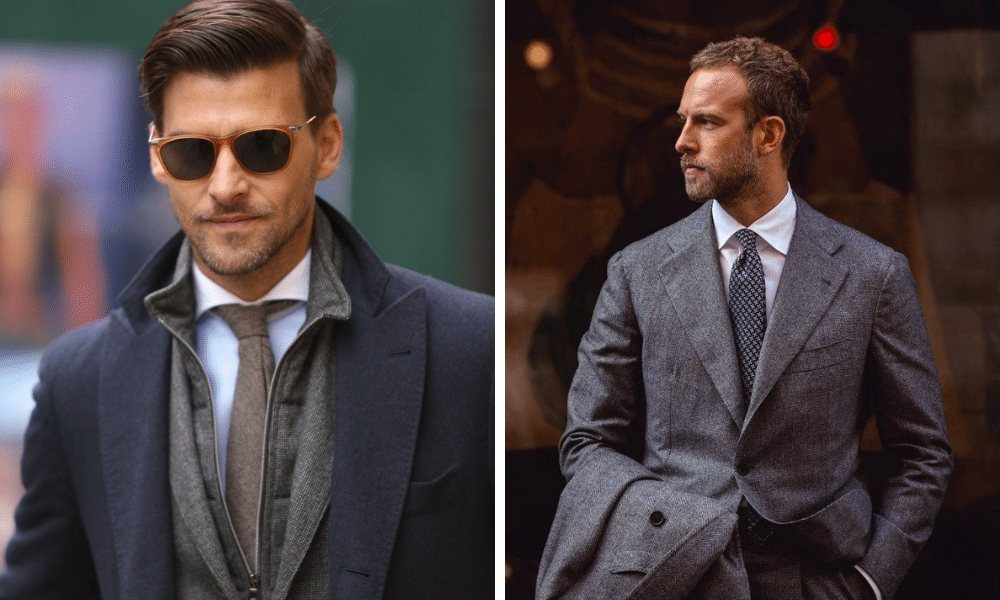 stylish men in formal clothing