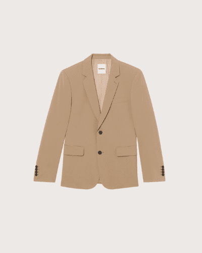 sandro tan suit jacket