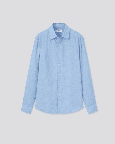 uniqlo blue linen shirt