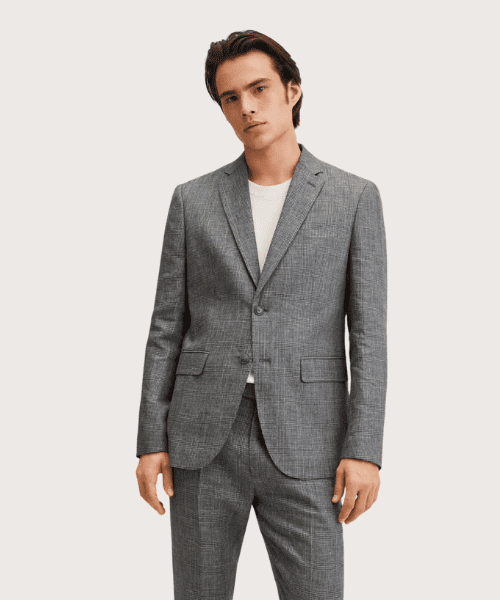 mango suit for men in grey