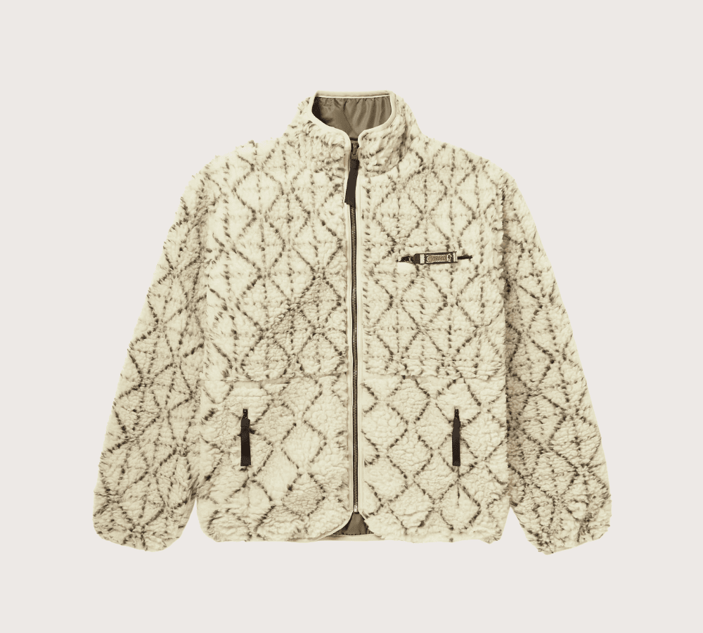 KAPITAL Sashiko Boa Reversible Printed Fleece