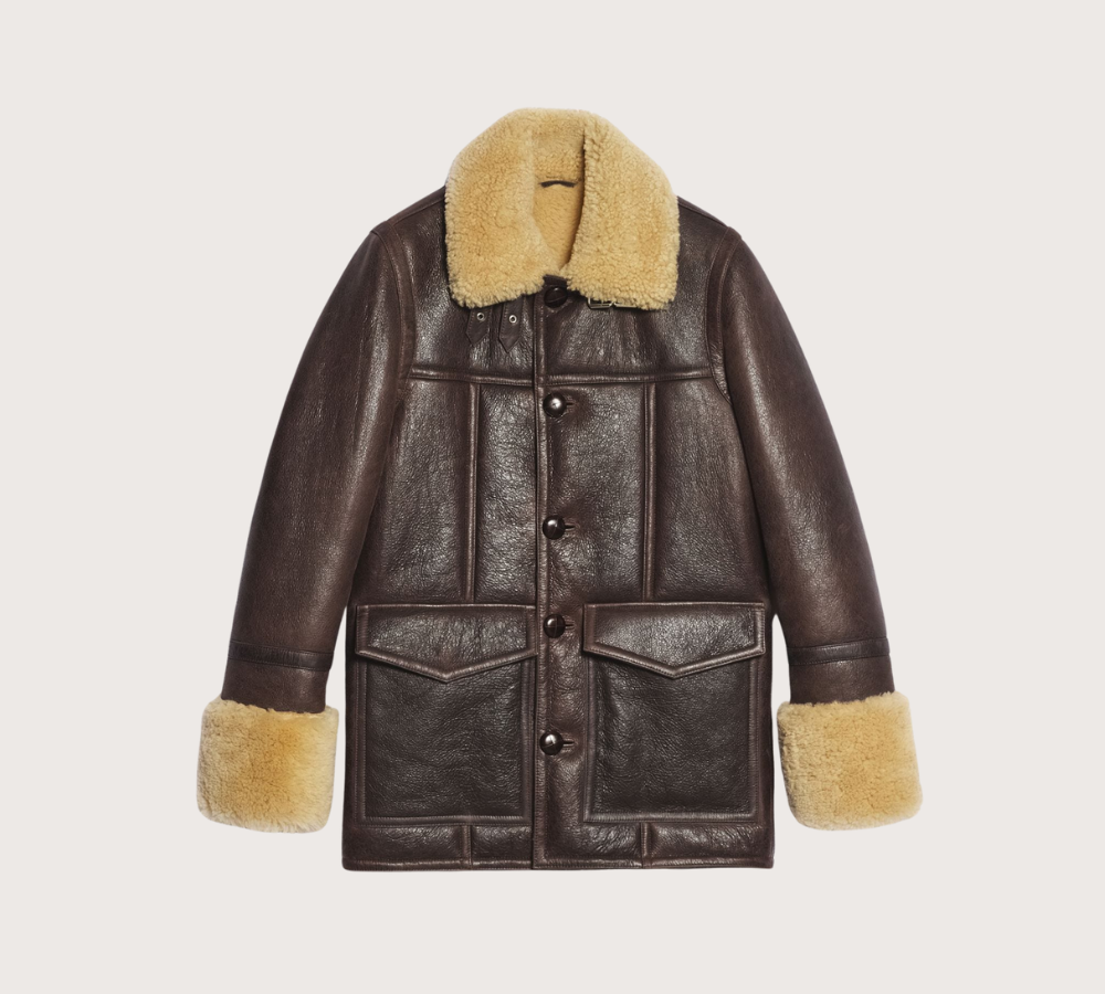 AMI Shearling Buttoned Jacket