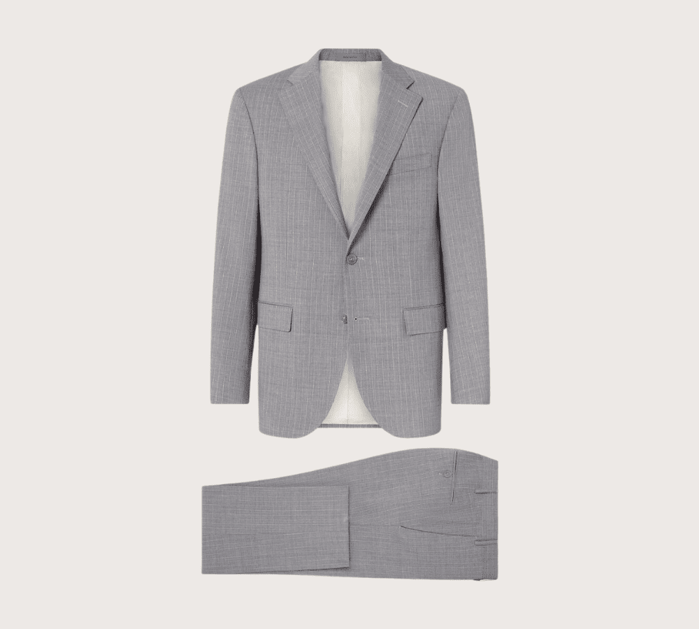 Corneliani Grey 2-Piece Suit Pinstripe Wool