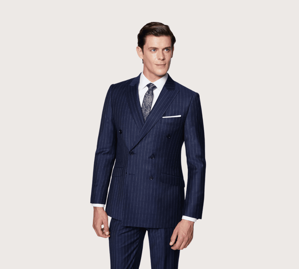 Hawes & Curtis Navy Chalk Stripe Suit