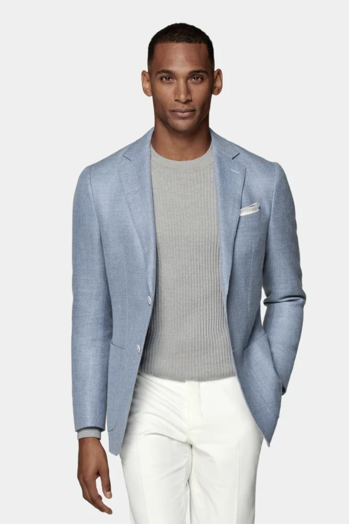 blazer with lightweight knitwear