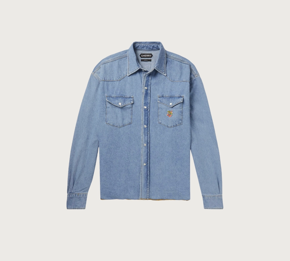 Cherry LA Embroidered Denim Shirt