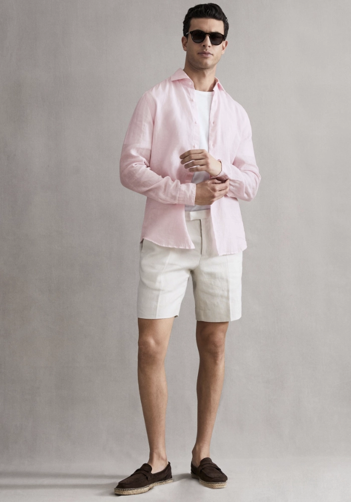 linen shirt mens weekend look