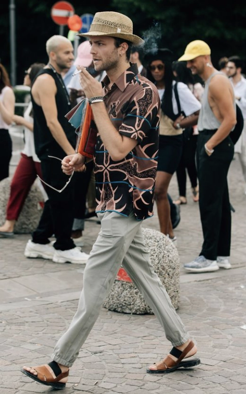 Printed Shirt with Sandals