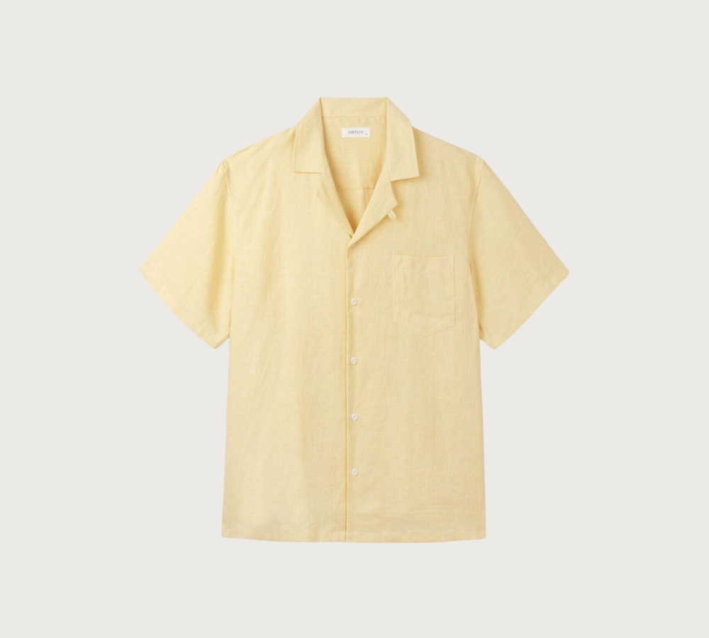 Sirplus Cornfield Linen Cuban Collar Shirt