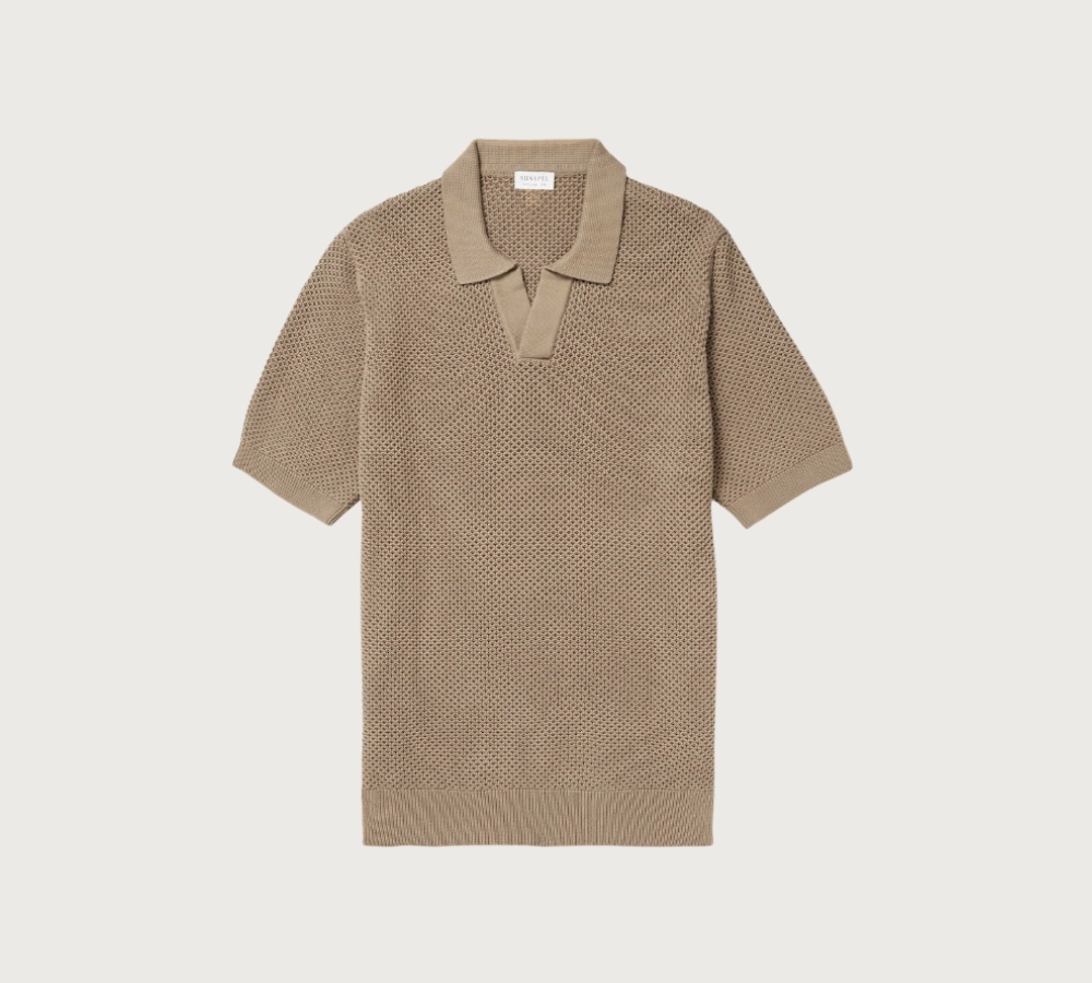 Sunspel Honeycomb Knit Polo