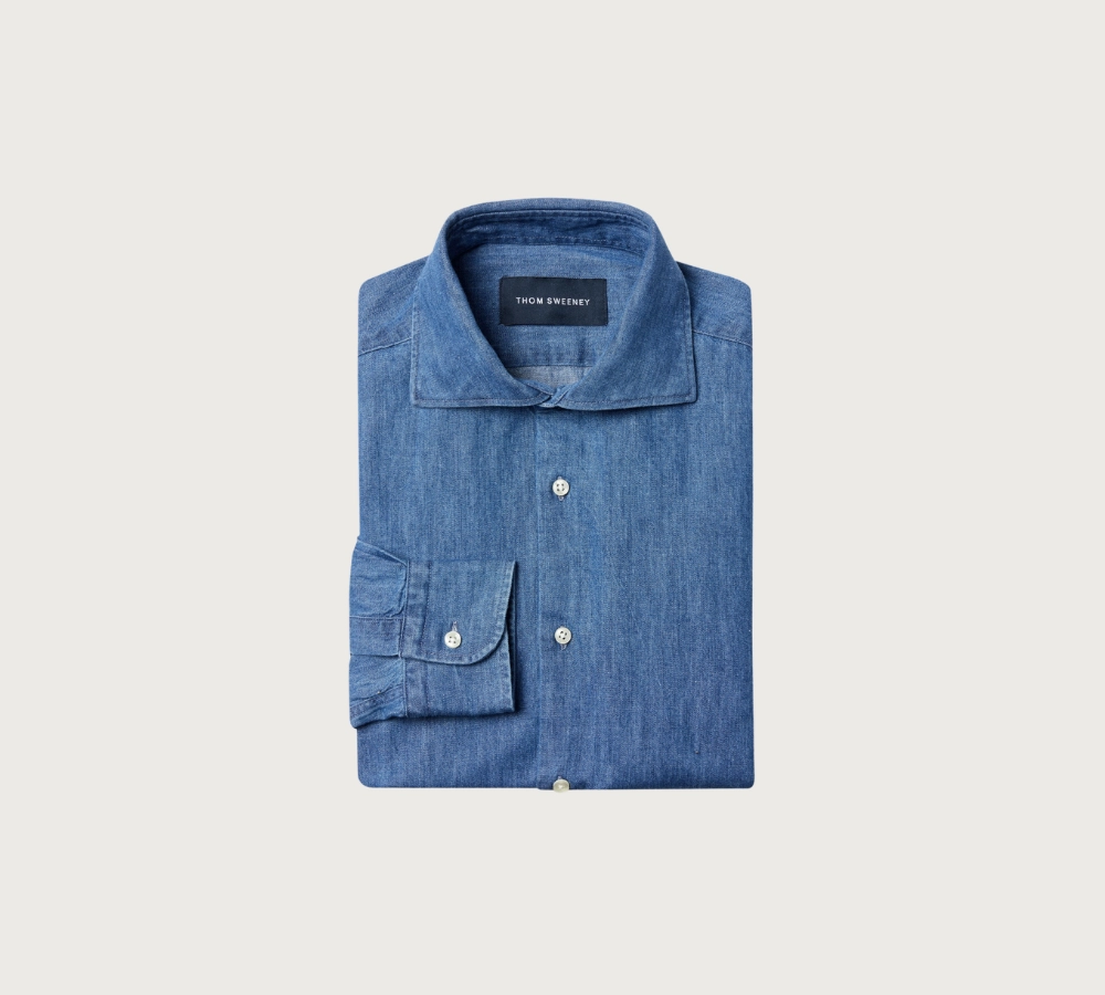 Thom Sweeney Cotton Chambray Shirt