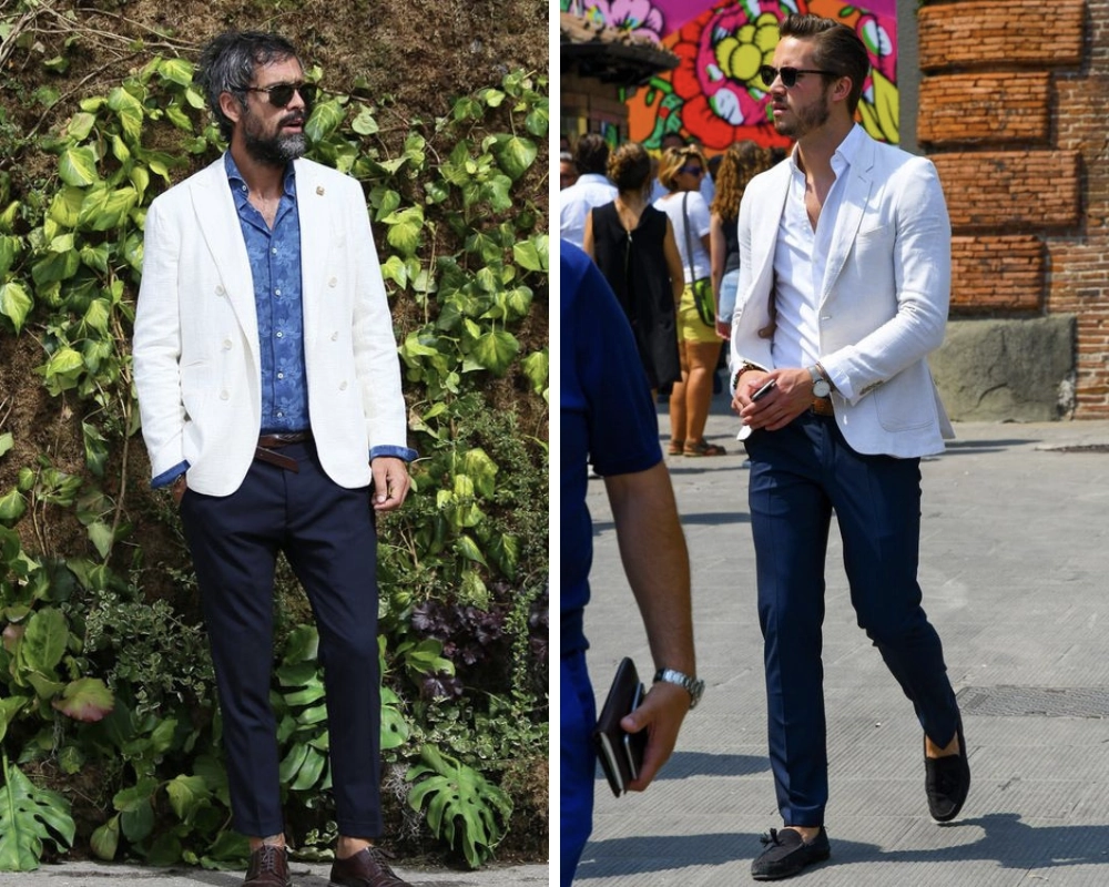 white blazer worn in summer