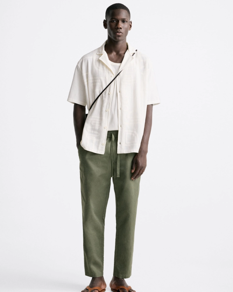 zara drawstring trousers